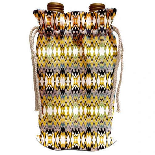 3dRose Florene Decorative - Golden Paisley - Wine Bag (wbg_7336_1)