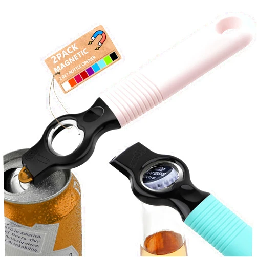 DUNLAGUE 2 in 1 Magnetic Soda Can Tab Opener and Beer Bottle Opener Stick to Fridge, 6.9
