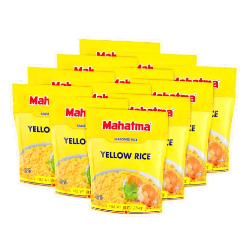 Mahatma Yellow Rice Mix, Long-Grain Rice, Stovetop or Microwave Rice, Gluten-Free and Kosher 20-Minute Rice, 10 Ounces, Pack of 12
