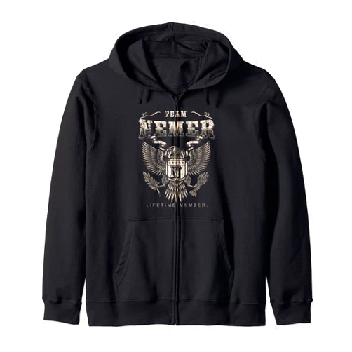 Team Nemer Family Name Team Nemer Lifetime Member - Nemer Name Zip Hoodie