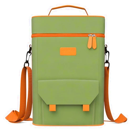 Cuopru Premium Yerba Mate Kit Carrier Tote Bag - Double Layer Waterproof 2 Wine Bottle Pockets Portable Bag for Travel, Picnic, Beach