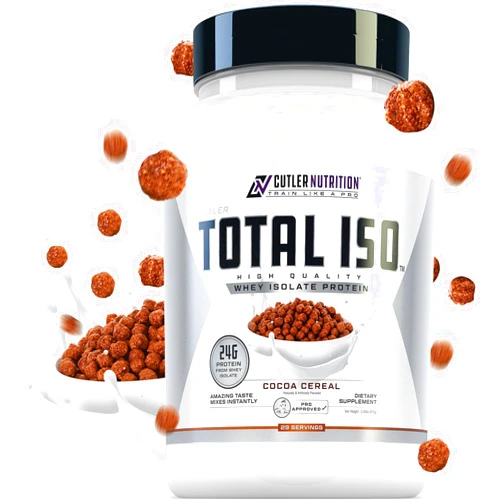 Cutler Nutrition Total ISO Whey Isolate Protein Powder: Best Tasting Whey Protein Shake Featuring 100% Whey Protein Isolate, Perfect Post Workout Protein Powder Mix and Meal Replacement Drink, Cocoa Cereal, 2 Pounds