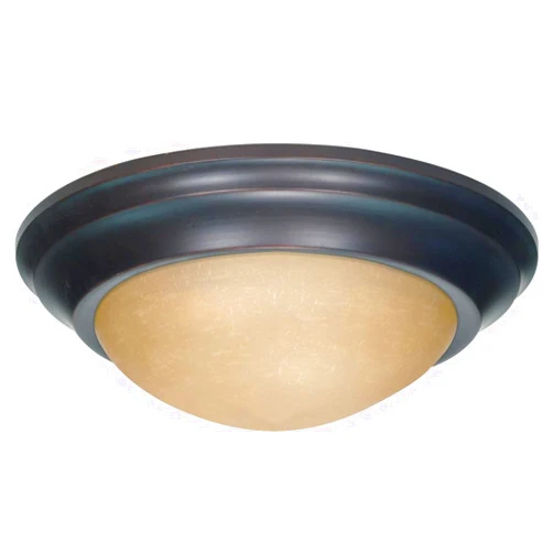 Nuvo Lighting 60/1282 Two Light Flush Mount, Mahogany Bronze/Champagne Glass, 14