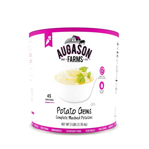 Augason Farms Potato Gems Complete Mashed Potatoes 3 lbs No. 10 Can Pack of 3 Cans 3-Pack (no. 10 can)