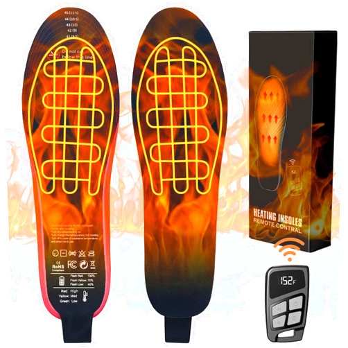 Aimshine Heated Insoles - Rechargeable Electric Foot Warmer for Men and Women, USB Heating insoleswith Remote Control, Up to 13 Hours Heating Feet Warmers for Outdoor Hunting Camping Skiing