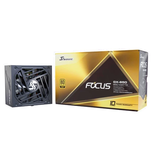 Seasonic Focus V3 GX-850-850W - 80+ Gold - ATX 3.0 & PCIe 5.0 Ready - Full-Modular - Low Noise - 10 Year Warranty - Nvidia RTX 30/40 Super & AMD GPU Compatible (Ref. SSR-850FX3)