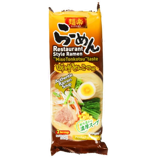 Hikari Miso Hikari Menraku Tonkotsu Ramen Noodles, Miso, 6.5 Ounce