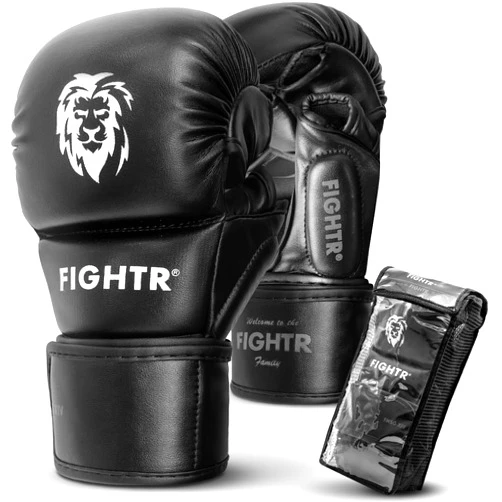 FIGHTR® MMA Sparring Gloves with Best fit for Maximum Stability | with Extra Thick Padding | for Sparring, MMA, Boxing, Kickboxing & Martial Arts | incl. Carrying Bag