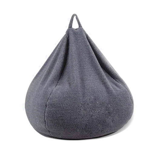 TKFDC Soft Fluffy Wool beanbag Large Cashmere Fleece Living Room Lazy Sofa Party Festival Floor Seat (Color : Gray, Size : L)