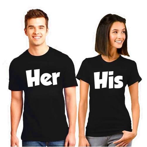 CRAZYDAISYWORLD Unisex Custom Matching Couples Name & Number for Him Her - Multi Colors Couple T-Shirt
