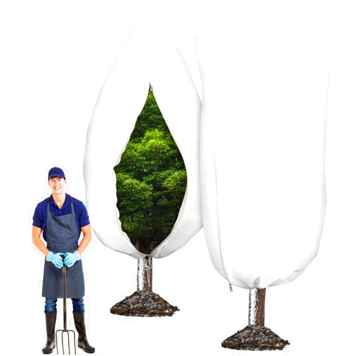 Unves 2 Pack Plant Covers Freeze Protection, Reusable Frost Cloths for Outdoor Plants 78 x 94 Inch with Zipper & Drawstring, Plant Covers Frost Blankets for Winter Palm Potted Shrub Tree in Cold Weather