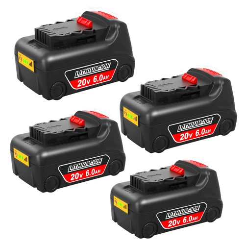 Lomrige 4Pack Replacement Battery for 6000mAh 20V Compatible with 20V Batteries DCB200 Compatible with 20 Volt Cordless Power Tools