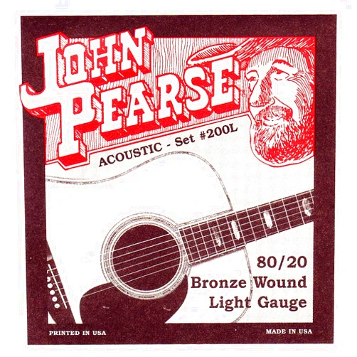 John Pearse P200L Bronze Acoustic Guitar Strings, Light