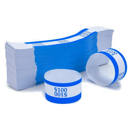 L LIKED Money Band Self Sealing Currency Straps for Bill Wrappers (Blue $100-1000 PCS)