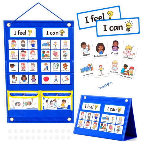 Kasfalci Feelings Chart, Social Emotional Learning Activities,Autism Learning Materials, ADHD Tools,Behavior Management,Anger Management Toys,Calm Down Corner Supplies for Classroom Daycare & Home