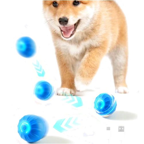 Trumoon Automatic Bouncing Ball Toy for Small and Medium Dog, Motion Interactive Dog Ball, Durable Motion Activated Automatic Rolling Pet Ball Toys(Blue)