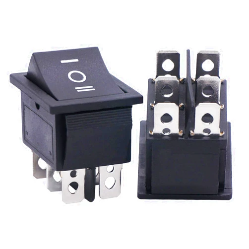Twidec/2Pcs Rocker Switch 6 Pins 3 Position ON/Off/ON AC 10A/125V 6A/250V DPDT Car Boat Black KCD4 Rocker Switch Toggle KCD2-203