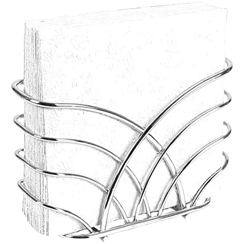 LEVIMETREE Silver Napkin Holder for Table - Decorative Napkin Holders for Paper Napkins, Kitchen Napkin Holder with Upright Storage, Fancy and Modern Stainless Steel Design, Servilleteros Para Mesas