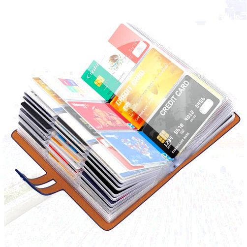 Padike RFID Credit Card Holder Business Card Organizer Business Card Holder, with 96 Card Slots Credit Card Protector for Managing Your Different Cards to Prevent Loss or Damage (Navy blue)