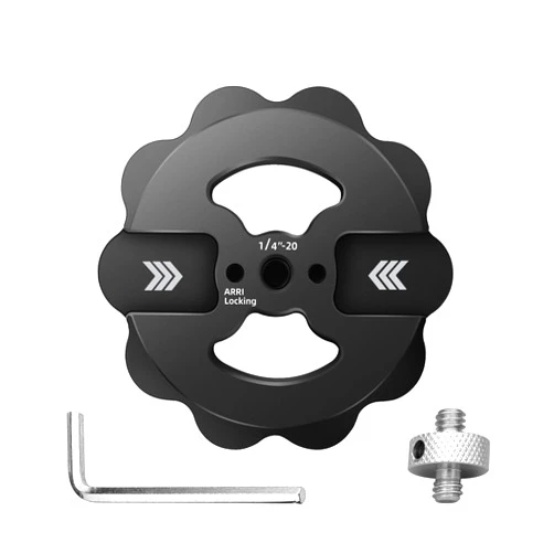 ARNARKOK Magnetic Phone Tripod Mount Adapter with 1/4-20 Thread, 2 Cold Shoe Compatible with iPhone 16 15 Pro Max 15 Plus 14 13 12, Sunflower Shape iPhone Video Recording Selfie Stick Ring Light, Black