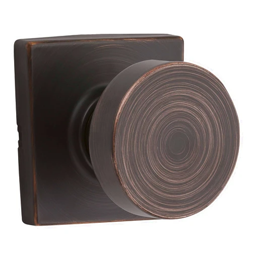 Kwikset 720PSKSQT-11P Pismo Knob with Square Rose Passage Lock with 6AL Latch and RCS Strike Venetian Bronze Finish