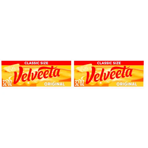 Velveeta Original Pasteurized Recipe Cheese Product, Classic Size, 32 oz Block (Pack of 2)