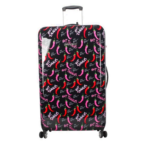 Betsey Johnson 30 Inch Checked Luggage Collection - Expandable Scratch Resistant (ABS + PC) Hardside Suitcase - Designer Lightweight Bag with 8-Rolling Spinner Wheels (TAMALE, 30in) 30in TAMALE