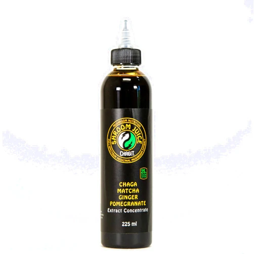 Chagit Shroom Juice - Chaga Matcha Ginger Pomegranate - Full Spectrum Liquid Extract - antioxidant Avengers