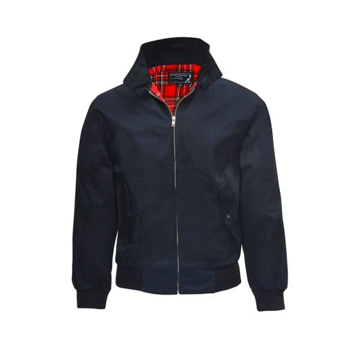 Spirit of England Black Classic Harrington Style Jacket Knightsbridge Tartan Lined