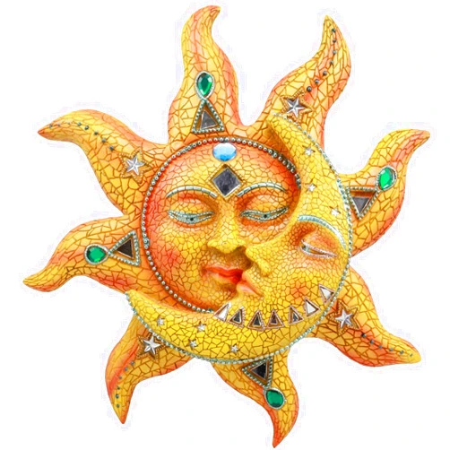 Ebros Gift Ebros Colorful Celestial Heavens Mosaic Sun and Moon Wall Decor Plaque 12