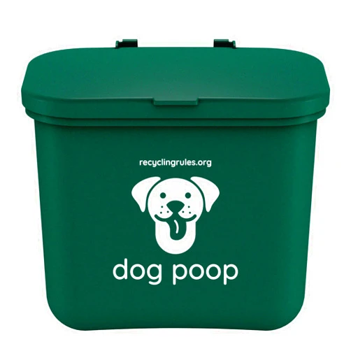 Recycling Rules Small Hanging Wastebasket for Dog Poop in Green for Smaller Dogs (< 25 lbs.)