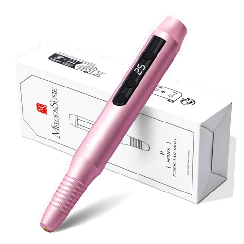 MelodySusie Pen-Shaped Portable Cordless Nail Drill,PC180G 25000RPM Rechargeable Electric File with LED Display for All Nail Care, Manicure Shaping & Acrylic Gel Removal for Nail Artists DIY at Home