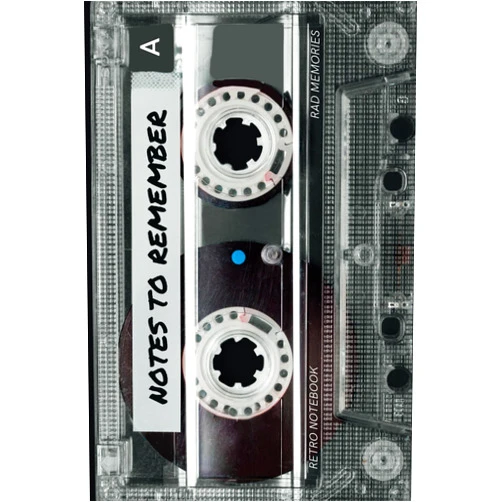 By The Wright Agency (Author) Notes to Remember Notebook: Classic Mixed Audio Clear Cassette Tape Throwback Journal / Diary with a Super Cool Retro 80s / 90s Vintage Double Sided Nostalgic Cover
