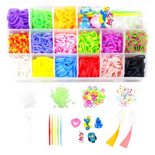 WIVOWI LOOM 2400+ Loom Rubber Bands kit 15 Colors in 6 Tie-dye and 9 Solid, Loom Bracelet Making Kit Refill Accessories for Kids Boys & Girls Gift, Including Multifunction Loom and Manual