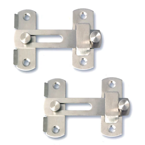 Alise 2 pcs Flip Latch Gate Latches, 4 inch Heavy Duty Stainless Steel Door Latch,Safety Gate Hardware for Barn Wood Fence Sliding French Doors,Brushed Nickel MS9001-2P