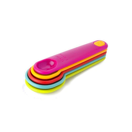 Joie Measuring Spoons, Assorted Colors, Imperial and Metric Measurements, 5-Piece Set