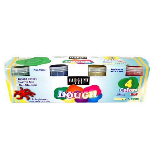 Sargent Art 85-3404, Dough Set, 4 Different Bright Colors Included, 4oz Each