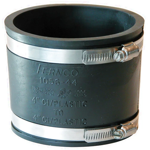 Fernco 1056-44 Flexible Pipe Coupling 4” CI/Plastic/Steel to 4” CI/Plastic/Steel