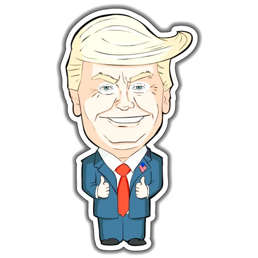 SUNSPARK 4-Inch Donald Trump Vinyl Sticker [2-Pack]: Custom Made Political Satire Cartoon for Car Decals, Bumper Stickers, Laptop Decorations, and Water Bottle Labels - Durable and Hilarious Trump Sticker