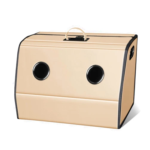 HOLDCY Car Trunk Organizer - Waterproof & Easy to Clean – Expand Your Storage Space - Adjustable Compartments and Foldable Trunk Organizer Fits Cars, SUVs, Trucks (Beige, 20.86'' x 13.77'' x 13.77'')