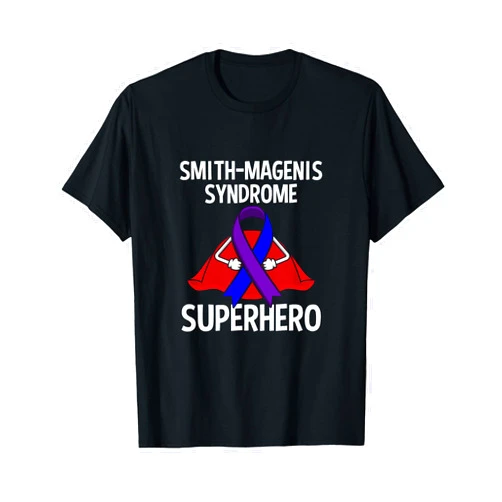 Smith-Magenis Syndrome Awareness Gifts Smith-Magenis Syndrome Superhero Warrior Fighter Ribbon T-Shirt