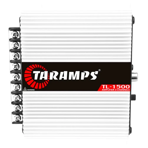 Taramp's TL 1500 Full Range 390 watts RMS 3 Channels Car Audio 2 Stereo Channels 1 Sub Channel Class D Amplifier, RCA/Wire Input, Bass Boost 13.8 VDC System, White