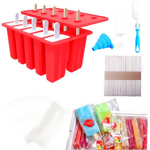 Miaowoof Homemade Popsicle Molds Set & 200pcs Popsicle Bags Sealable 6.3in x 3.2in