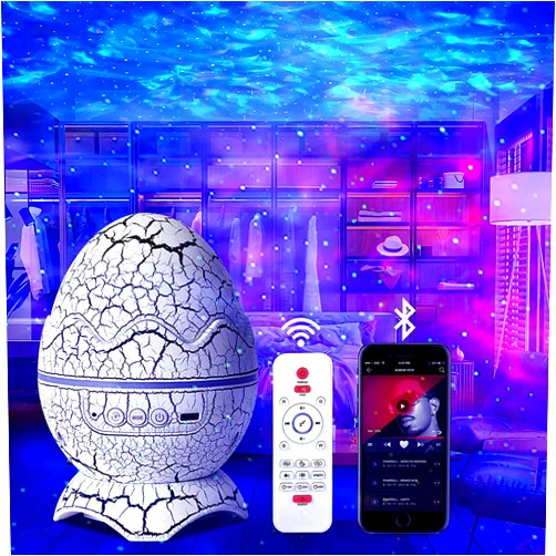 SZPACMATE Dinosaur Egg Galaxy Star Projector Starry Light with Wireless Music Player, Night Light with White Noise, Nebula,Timer & Remote Control Best Gift & Decoration for Children's and Adults' Bedroom