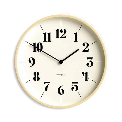 NEWGATE® Hopscotch wall Clock | Large Scandi Inspired Plywood Clock | 16 inch | Pale Wood case with Stylish Easy to Read Numbers | Modern Minimalist Design for Kitchen, Living Room or Office