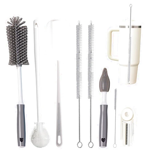 Dosanlues 8Pcs Water Bottle Cleaner Brush Compatible with Stanley,Multipurpose Bottle Brush Cleaner Kit with Long Nylon Straw Brush Cleaner,3 in 1 Bottle Gap Cleaner and Long Handle Silicone Cup Cleaners