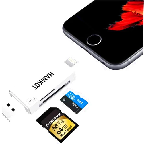 HAMKOT SD Card Reader High-Speed USB C to Micro SD Card Adapter USB 3.0 Dual Slots Memory Card Reader for SD Micro SD SDHC SDXC MMC Compatible with MacBook Pro Air Chromebook Android Galaxy