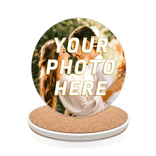 POKEHAND Custom Coasters, Personalized Ceramic Coasters for Crafts, Customized Drink Coasters with Your Photo, Text and Logo, for Weddings, Bars, Homes, Offices