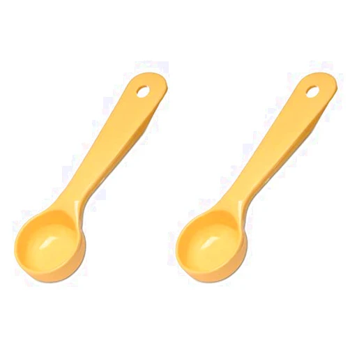 Carlisle FoodService Products CFS 492104 Solid Short Handle Portion Control Spoon, 1 oz, Yellow (Pack of 2)