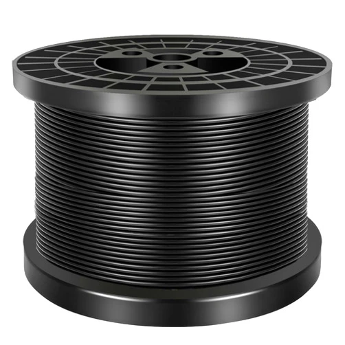 FOLUXING 400Ft Wire Rope, 304 Stainless Steel Black Vinyl Coated Wire Rope, Outdoor Light Guide Wire, 1/16 Inch Coated to 3/32 Inch for Hanging String Lights, Globe Lights and Lanterns